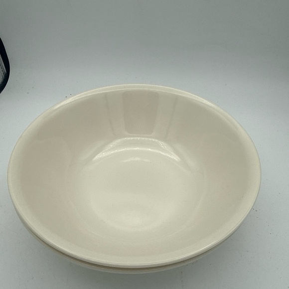 2 VTG Vegetable Serving Bowls Ivory Almond Plain Round Replacement Dishes - Picture 2 of 6